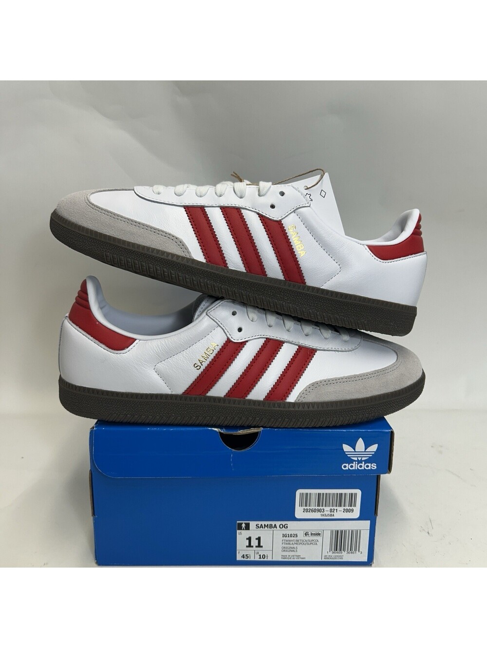 Adidas Samba OG Retro “White Scarlet Red” IG1025